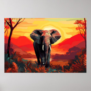 Poster Natureza Selvagem Animal Elefante Natureza Selvage