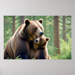 Poster Natureza Selvagem Ursa Grizzly Natureza Animal Afe