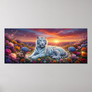Poster Natureza & Tigre Branco