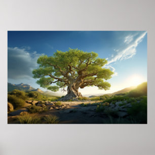 Poster Natureza Tranquila Da Vida Em Árvore