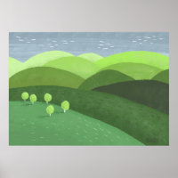 Natureza Verde Primavera Paisagem Colinas Arte Ori