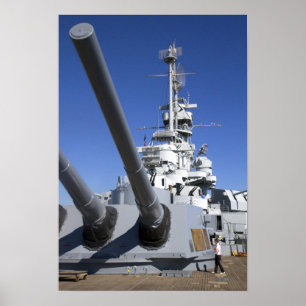 Poster Nau de guerra USS Alabama no Memorial da Nau de Gu