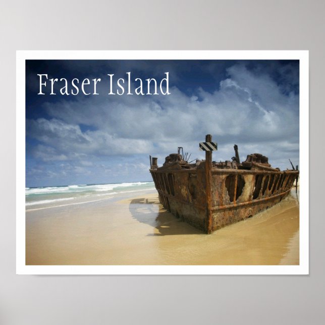 Poster Naufrágio do S.S. Maheno, Ilha Fraser (Frente)
