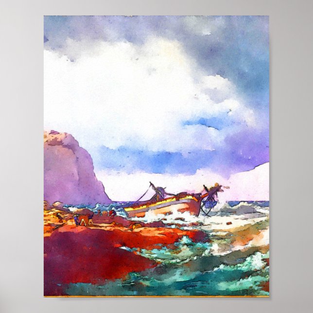 Poster Naufrágio na costa da Noruega (Frente)