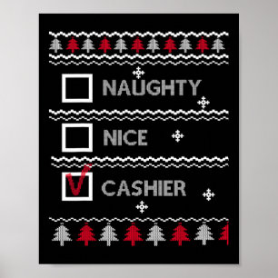 Poster Naughn Nice Cashier Festivo Winter Ugly Christmas