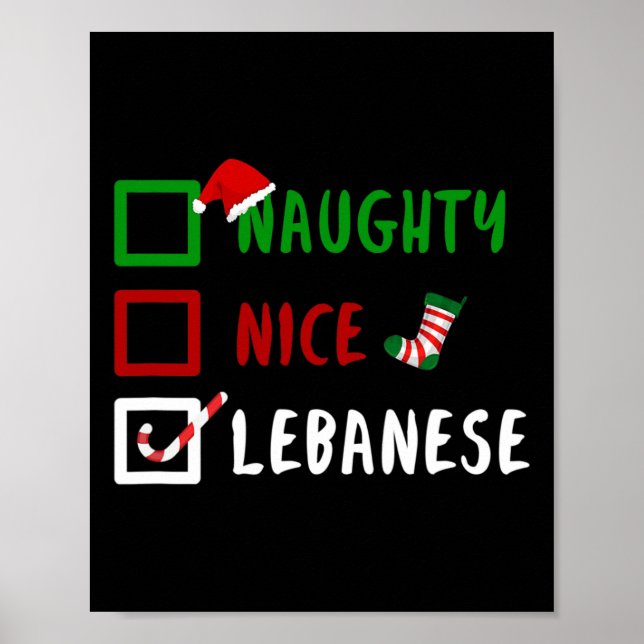 Poster Naughn Nice Libanês Engraçado Cantinho de Natal No (Frente)