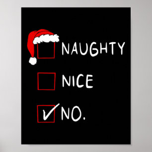 Poster Naughn Nice List No Engraçado Xmas Men Christma