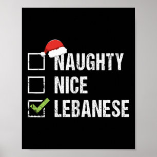 Poster Naught Nice Libanês Papai noel presente de Natal