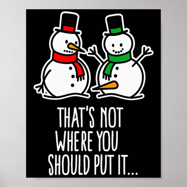 Poster Naughty Christmas Saying Dirty Snowman Cartoon Ugl (Frente)