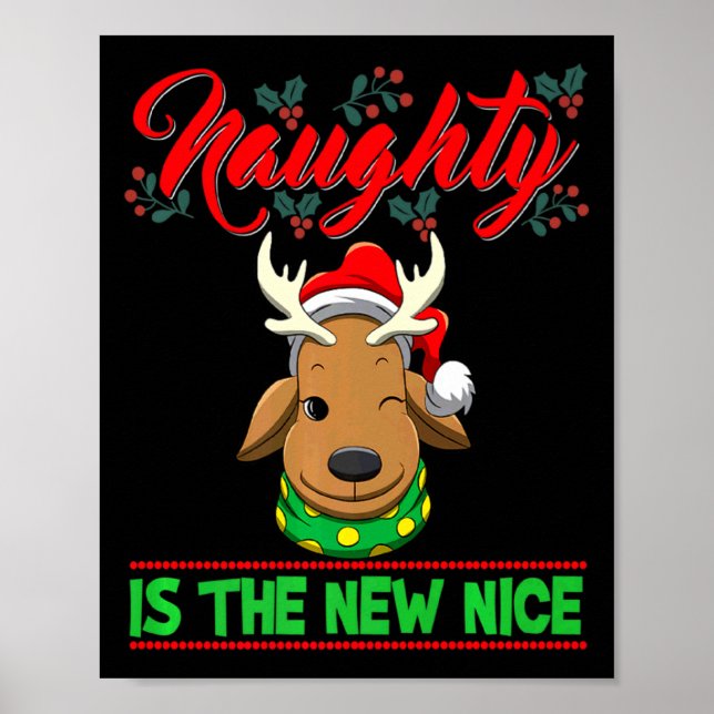 Poster Naughty Is The New Nice Christmas Santa Xmas Premi (Frente)