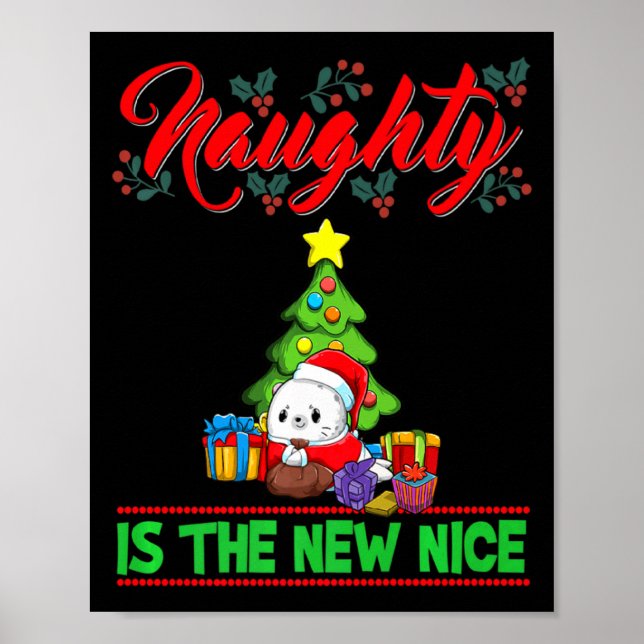 Poster Naughty Is The New Nice Christmas Santa Xmas Premi (Frente)