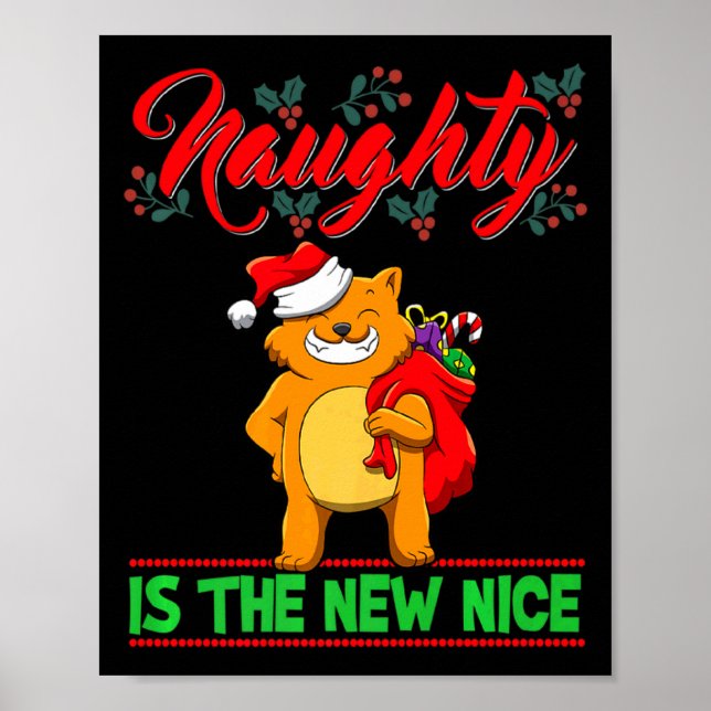 Poster Naughty Is The New Nice Christmas Santa Xmas Premi (Frente)