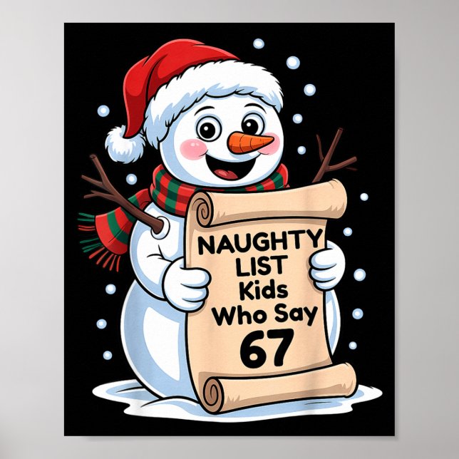 Poster Naughty List Kids Who Say 67 Christmas Six Seven S (Frente)