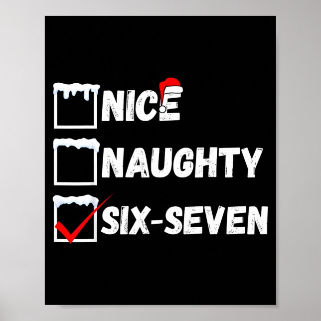 Poster Naughty Nice 67 Christmas Checklist Fun Six Seven  (Frente)