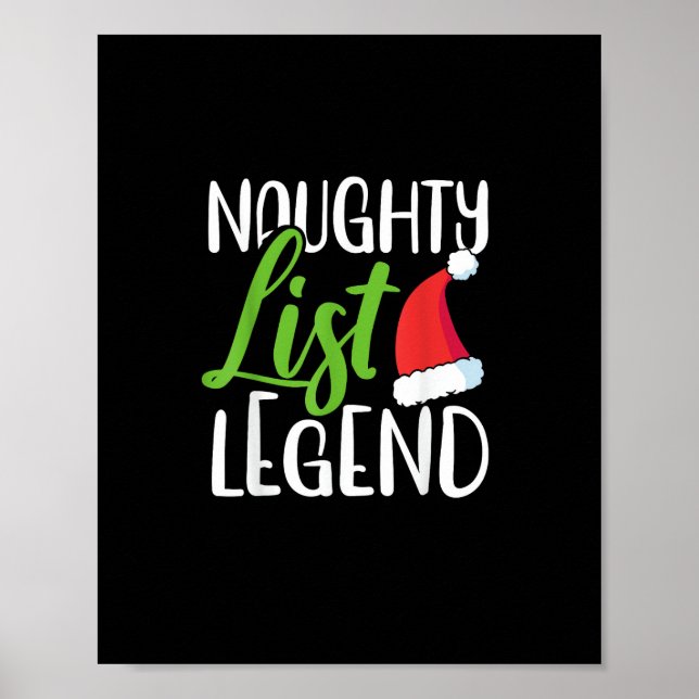 Poster Naughty Nice Holiday List Funny Seasonal Humor  (Frente)