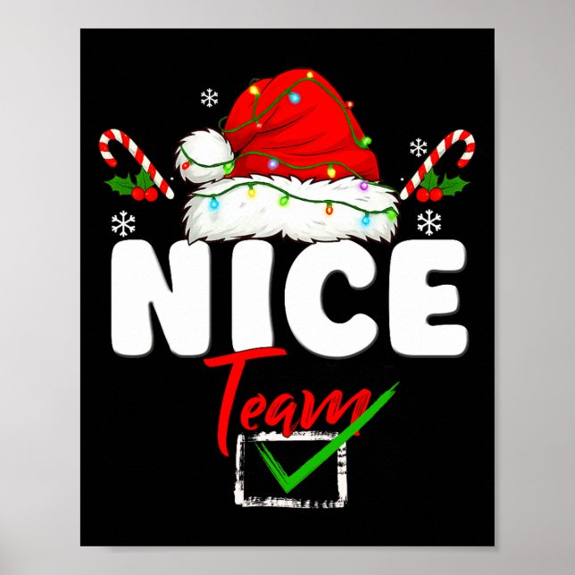 Poster Naughty Or Nice Team Matching Christmas Pajama Men (Frente)