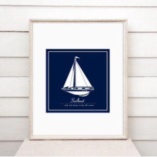 Poster náutica com veleiro - Personalizar texto