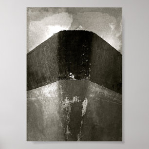 Poster náutica de Prow B&W do Navio