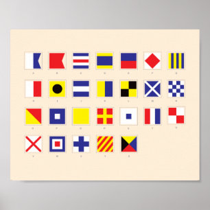 Pôster Nautical Flag Chart