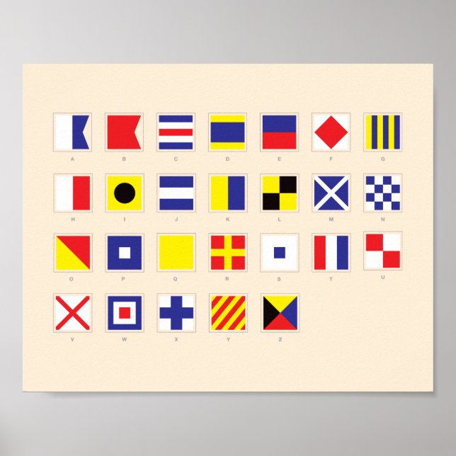 Pôster Nautical Flag Chart (Frente)