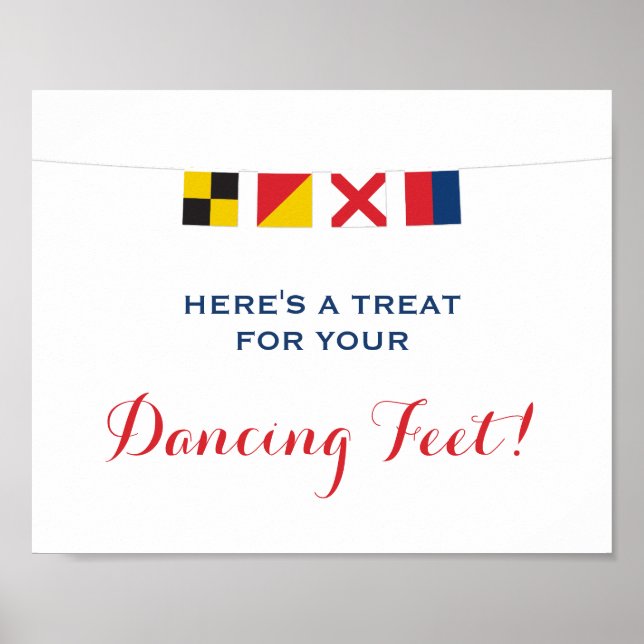 Poster Nautical LOVE Flags Dancing Feet Sign (Frente)