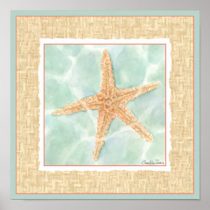 Pôster Nautical Starfish in Water