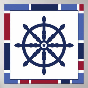 Poster Nautical Wave Nursery Wheel