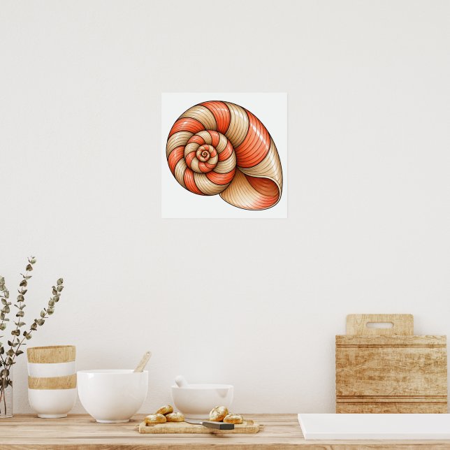 Poster Nautilus Coral (Cozinha)