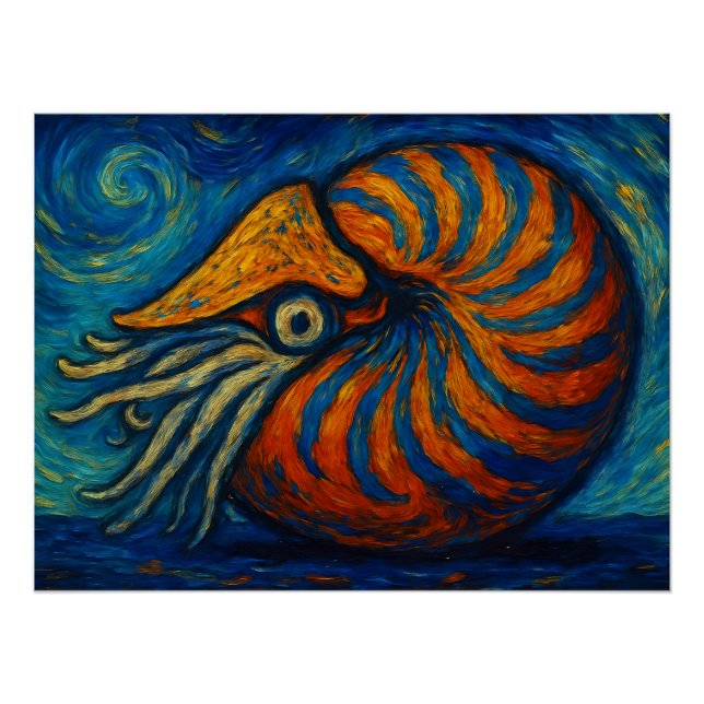 Pôster Nautilus im van Gogh Stil (Frente)