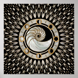 Poster Nautilus Shell - Fases da Lua