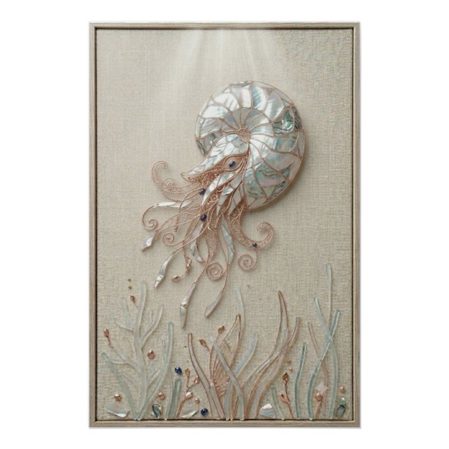 Pôster Nautilus Shell Ocean Wall Art (Frente)