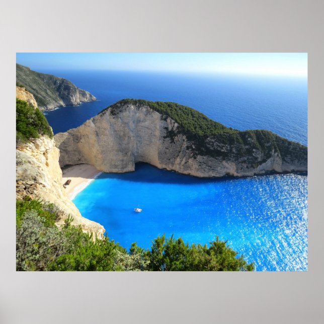 Pôster Navagio Beach, Zakynthos, Grécia (Frente)