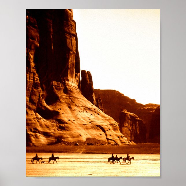 Poster Navajo Riders Em Canyon De Chelly 1904 Por Edward  (Frente)