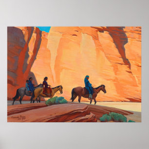 Poster Navajos em um desfiladeiro por Maynard Dixon