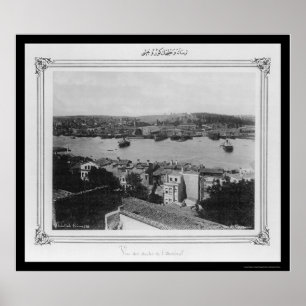 Poster Naval Arsenal e Ouro Horn Istambul 1885