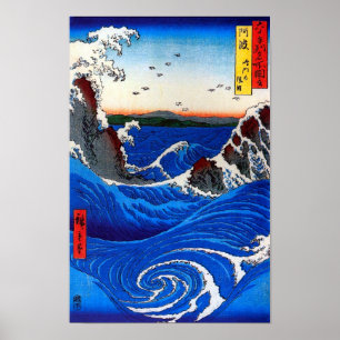 Pôster Navaro Rapids Hiroshige Belas Artes Japonesas