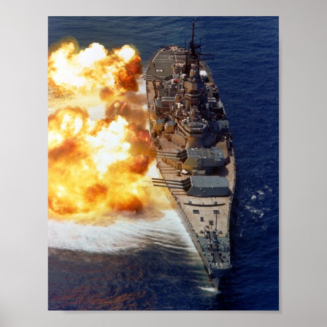 Poster nave de batalha USS Iowa Broadside - 1984 (Frente)