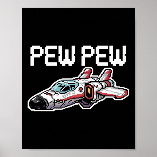 Poster Nave de Video Game Retrô Arcade Divertido Nostalgi (Frente)