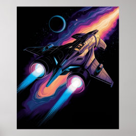 Poster Nave Espacial Futurista