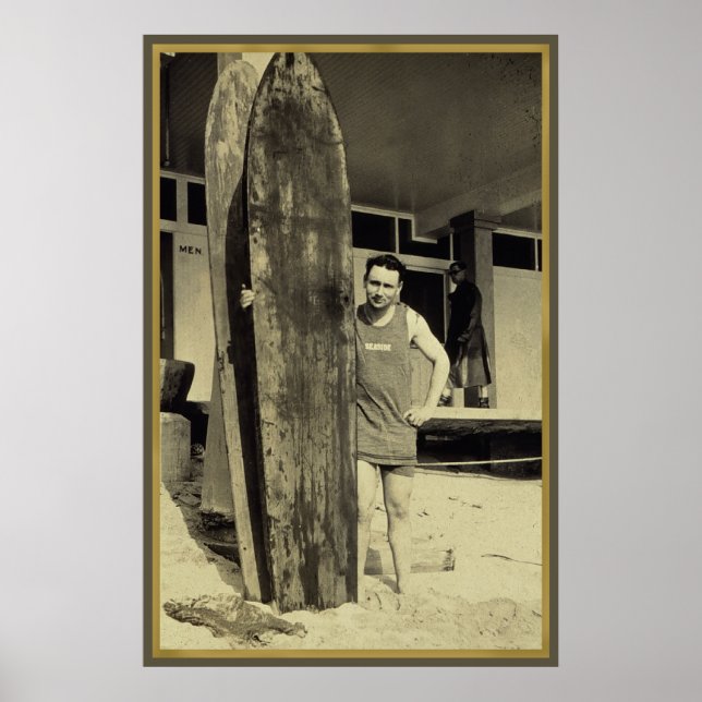 Pôster Navegação à beira-mar no hawaii Vintage Surf Sport (Frente)