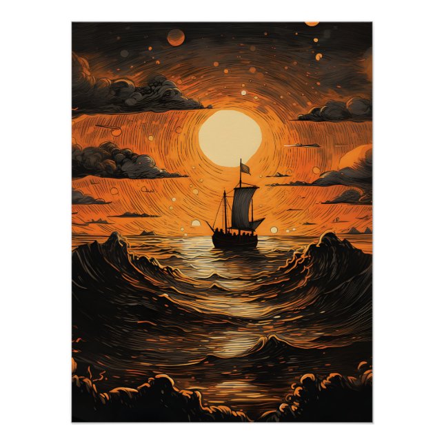 Pôster Navegação à noite (Frente)