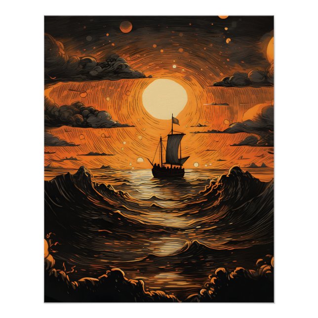 Pôster Navegação à noite (Frente)