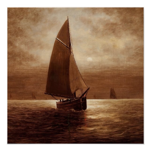 Pôster Navegação à noite (cerca de 1900) Elbridge Wesley  (Frente)