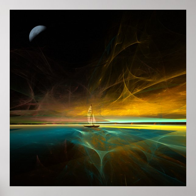 Pôster Navegação em lua mágica (Frente)