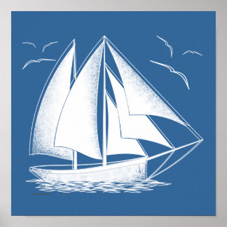 Poster Navegação rápida, náutica, vintage.