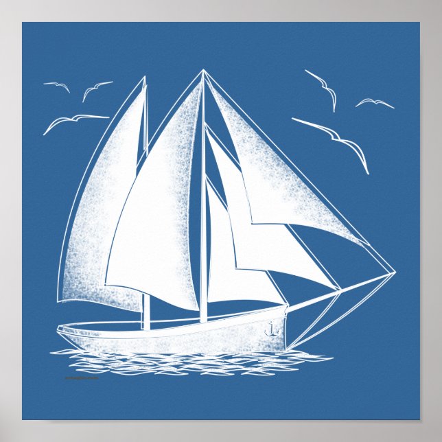 Poster Navegação rápida, náutica, vintage. (Frente)