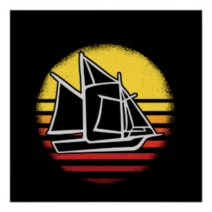 Pôster Navegação Retro Vintage
