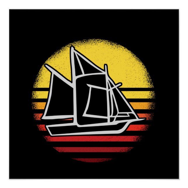 Pôster Navegação Retro Vintage (Frente)