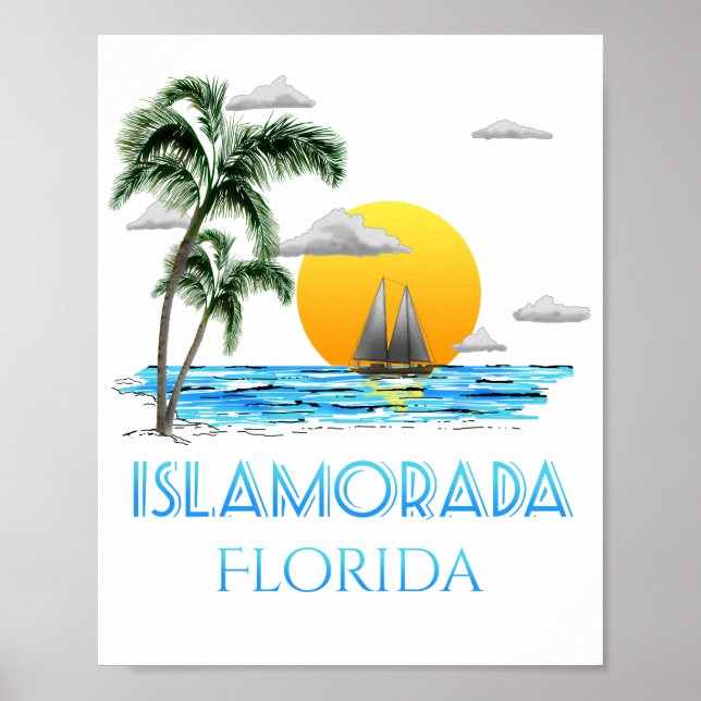 Poster Navegando em Islamorada Florida Keys (Frente)
