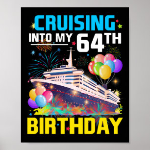 Poster Navegando Para Meu 64º Aniversário Cruzeiro 64 Ano